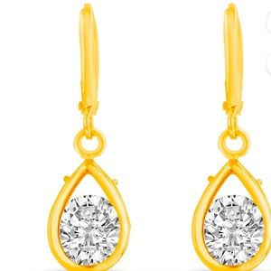 Crystal Earring Yellow Gold